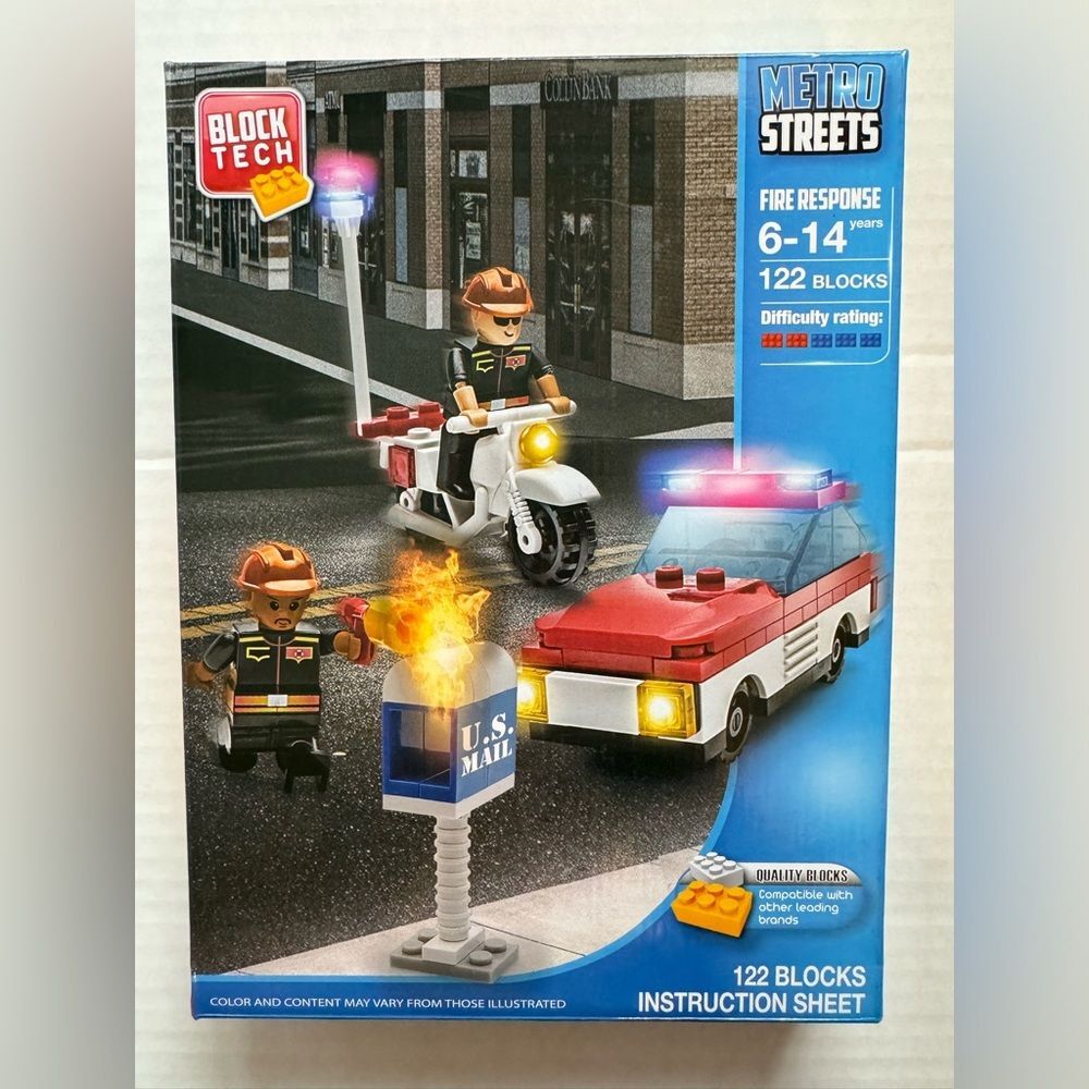 Block Tech Metro Streets Fire Response Building Set 122pcs NEW NIB